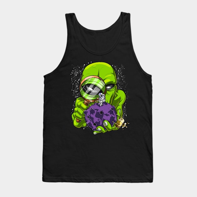 Astronaut Alien Abduction Tank Top by underheaven